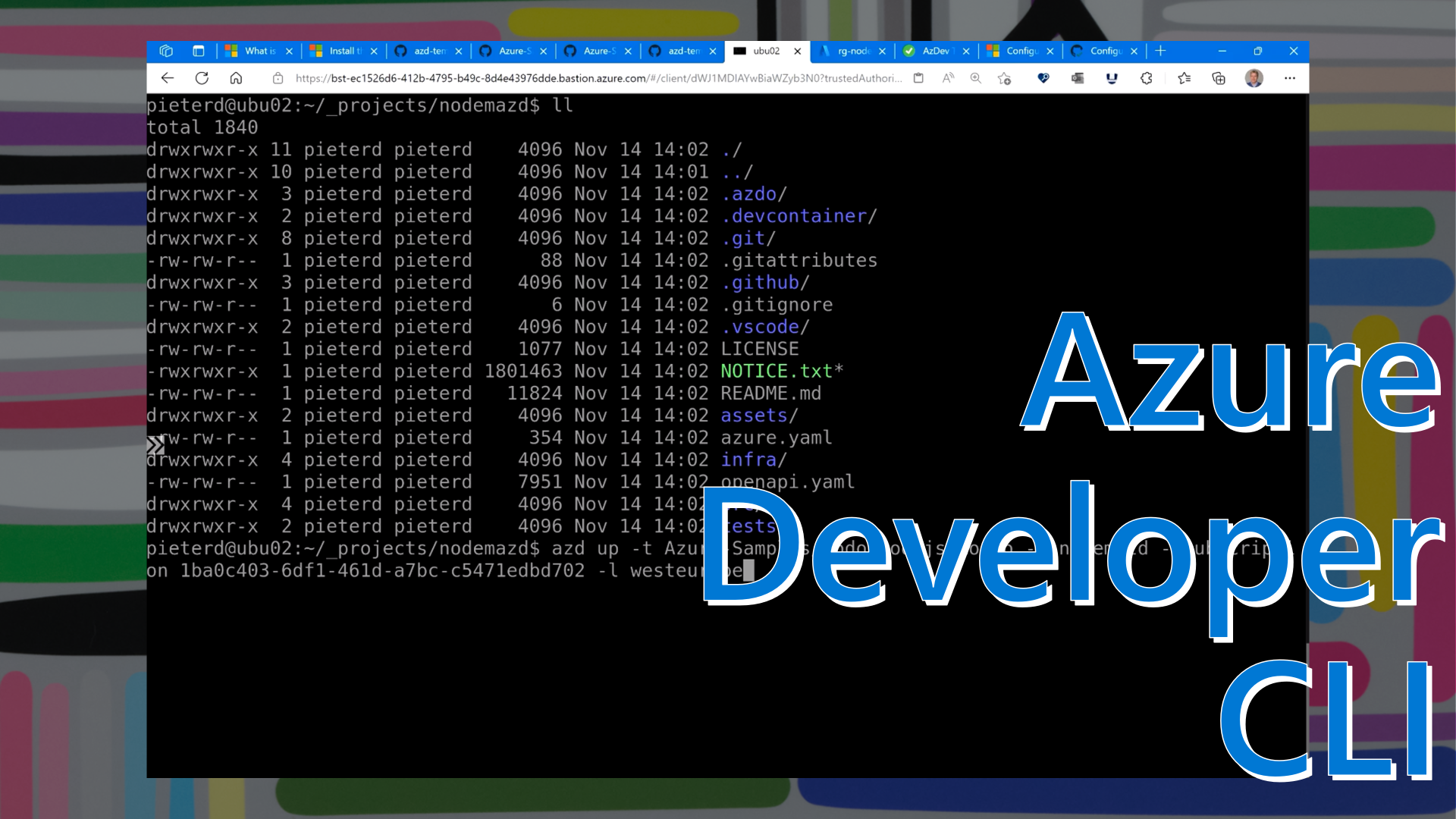 Azure developer cli - Pieters cloud journey