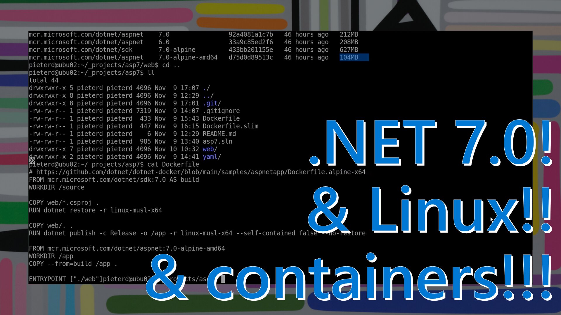 .NET application running in containers on Linux with Alpine base image