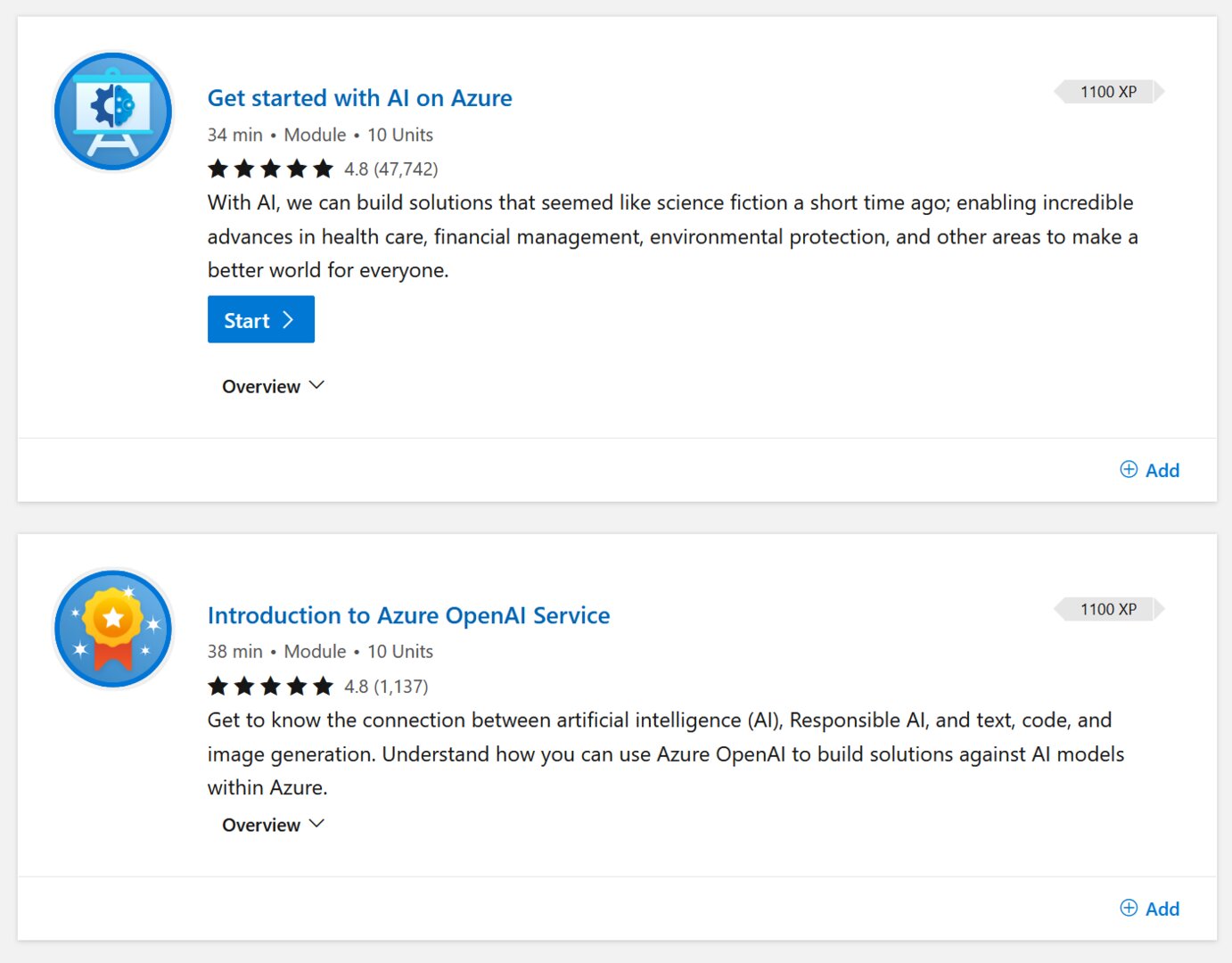 Azure AI services overview including OpenAI and cognitive services