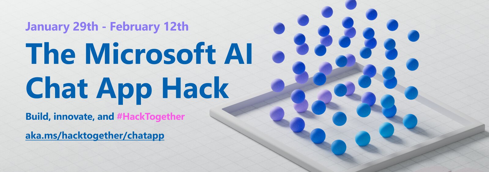Microsoft AI Chat App Hack banner for January 29 to February 12 HackTogether event