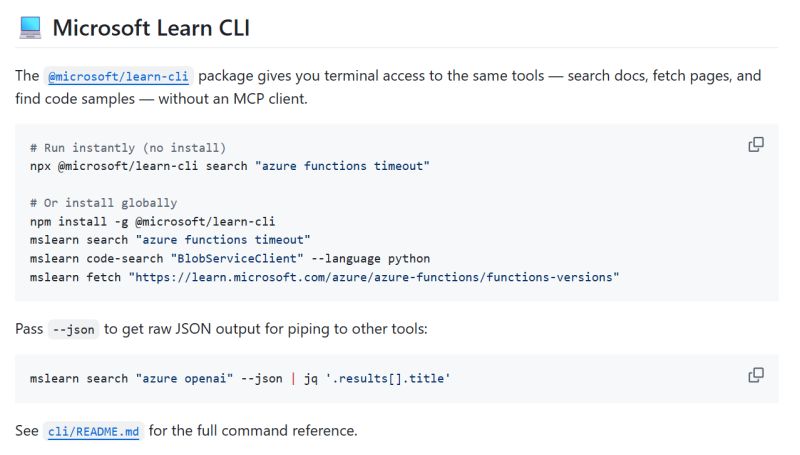 screenshot of Learn CLI