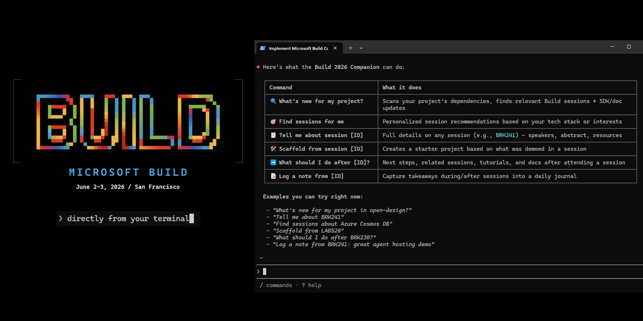 screenshot of Build CLI